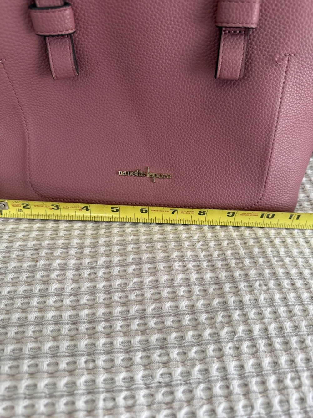 Nanette Lepore Mauve Pink Pebbled Leather Satchel - Picture 6 of 7